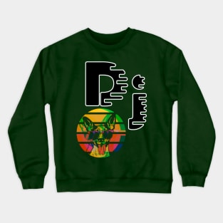 perro dj psicodelico divertido Crewneck Sweatshirt